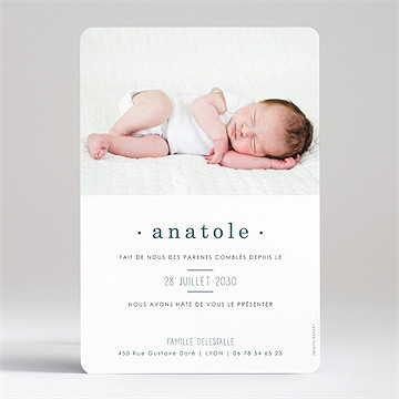 Faire-part naissance vert emeraude - Dos du faire-part