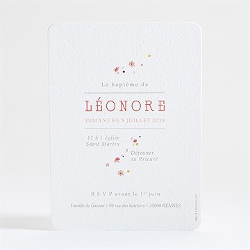 Faire-part de baptême portrait en tourbillon - Dos du faire-part