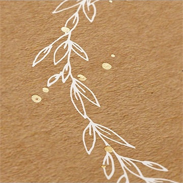 Remerciement mariage kraft champêtre - Marquage à chaud OR