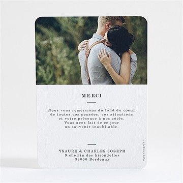 Remerciement mariage vous dire merci - Dos de la carte