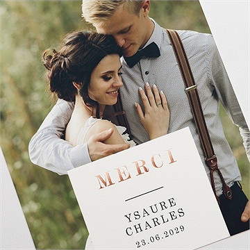 Remerciement mariage vous dire merci - Détail de la carte