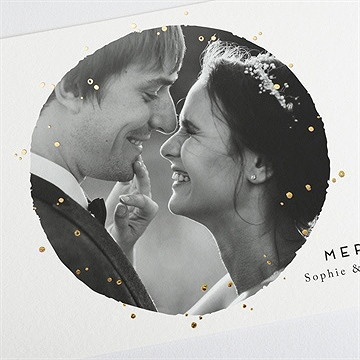 Remerciement mariage notre bulle - Détail de la carte