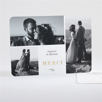 Remerciement mariage oui ! dorure