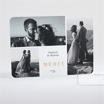 Remerciement mariage oui ! dorure