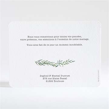 Remerciement mariage oui ! dorure - Dos de la carte