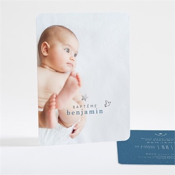 Faire-part de baptême portrait étoilé
