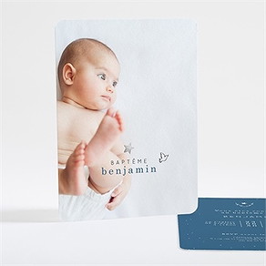 Faire-part de baptême portrait étoilé