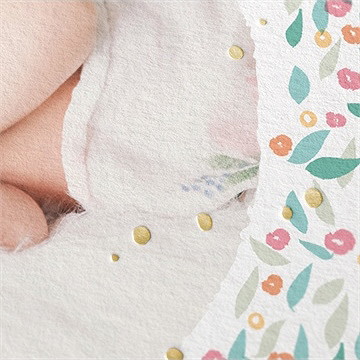 Faire-part naissance lumière végétale - Marquage à chaud OR