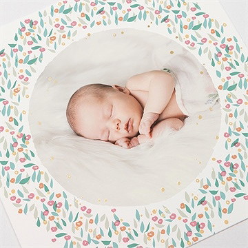 Faire-part naissance lumière végétale - Détail du faire-part