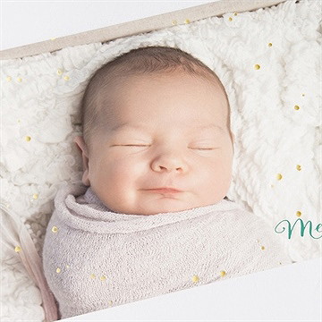 Remerciement naissance lumière végétale - Détail de la carte