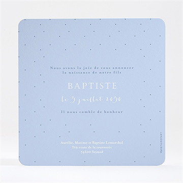 Faire-part naissance mon rêveur - Dos du faire-part