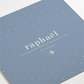 Faire-part naissance bleu givré - Détail du faire-part