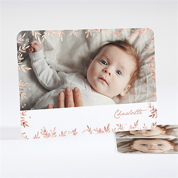 Faire-part naissance végétation copper