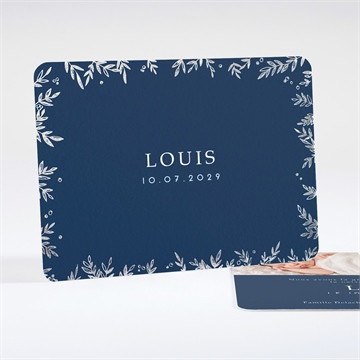 Faire-part naissance feuilles d'argent