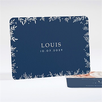 Faire-part naissance feuilles d'argent