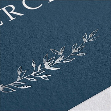 Remerciement naissance feuilles d'argent - Marquage à chaud ARGENT