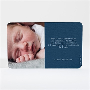 Remerciement naissance feuilles d'argent - Dos de la carte