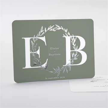 Faire-part mariage feuillage d'argent