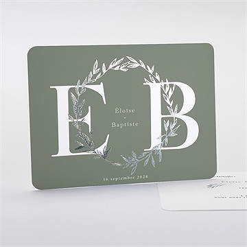 Faire-part mariage feuillage d'argent