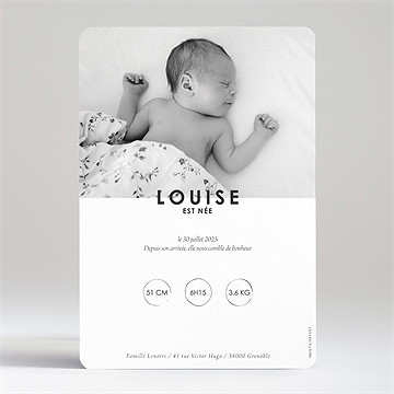 Faire-part naissance welcome baby! - Dos du faire-part