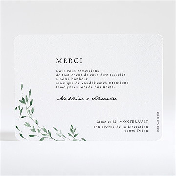 Remerciement mariage a l'ombre de l'olivier - Dos de la carte