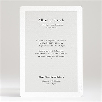 Faire-part mariage que je t'aime - Dos du faire-part