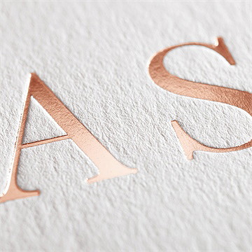 Faire-part mariage baroque - Marquage à chaud CUIVRE