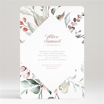 Faire-part mariage baroque - Dos du faire-part