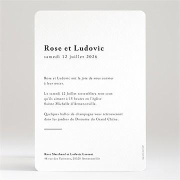 Faire-part mariage mon roc - Dos du faire-part