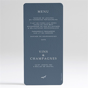 Menu mariage délicatesse - Dos du menu