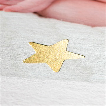 Faire-part naissance elégante étoile - Marquage à chaud OR