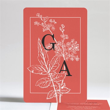 Faire-part mariage gravure rouge