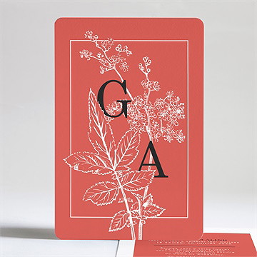 Faire-part mariage gravure rouge