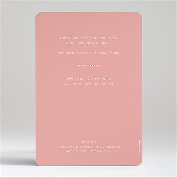 Faire-part naissance annonce à pois - Dos du faire-part
