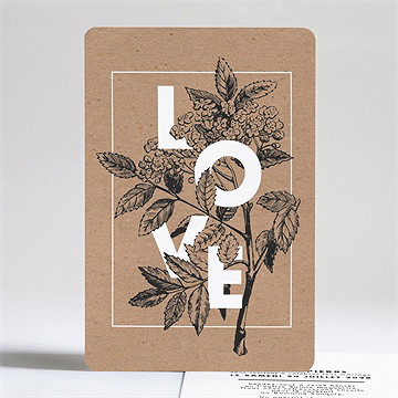 Faire-part mariage love gravure