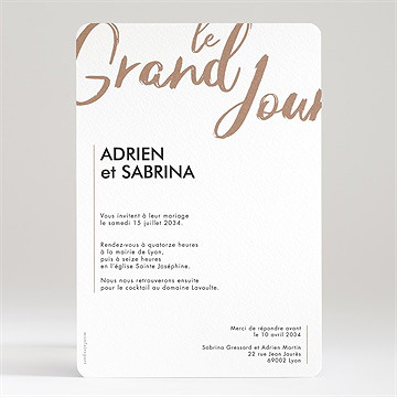 Faire-part mariage pur kraft - Dos du faire-part