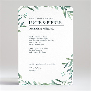 Faire-part mariage emotion - Dos du faire-part