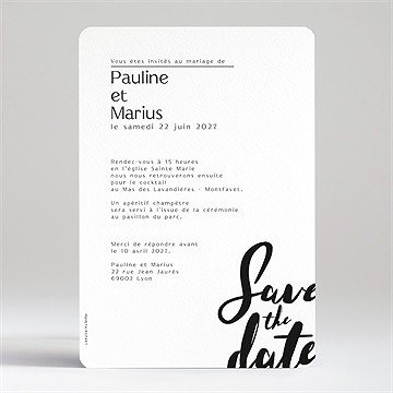 Faire-part mariage the big day - Dos du faire-part