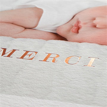 Remerciement naissance cuivre et aquarelle - Marquage à chaud CUIVRE