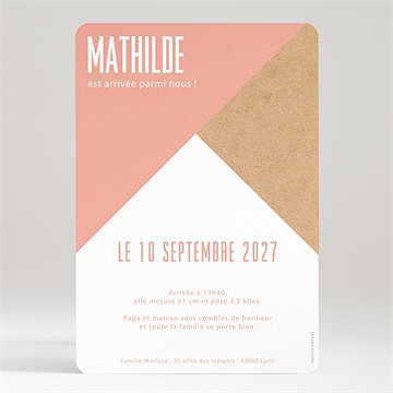 Faire-part naissance découverte pastel - Dos du faire-part