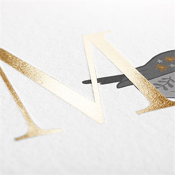 Faire-part naissance subtil rouge gorge - Détail du faire-part