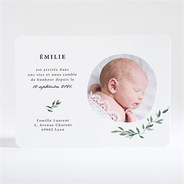 Faire-part naissance les petits coins champêtres - Dos de la carte