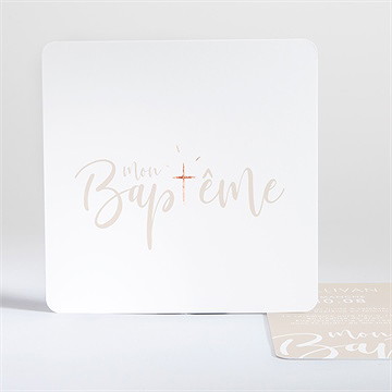Faire-part de baptême lettre de cuivre