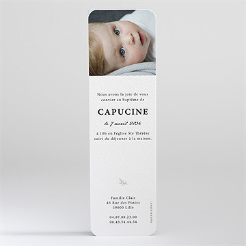Faire-part de baptême photos miniatures - Dos du faire-part