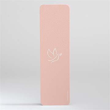Signet baptême colombe cuivrée - Dos du signet