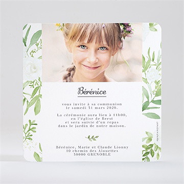 Faire-part communion ornements - Dos du faire-part