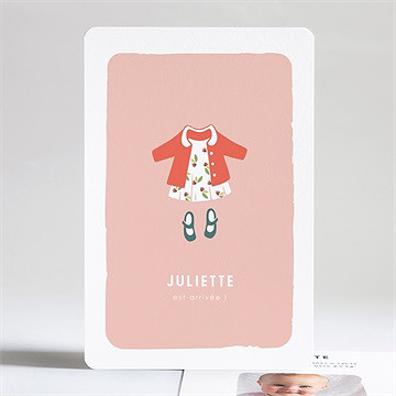 Faire-part naissance jolie tenue fille