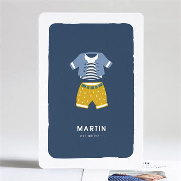 Faire-part naissance tenue vintage garçon