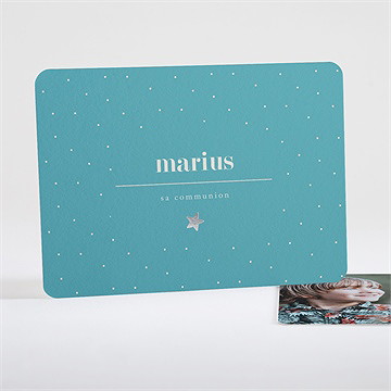 Faire-part communion tampon étoilé
