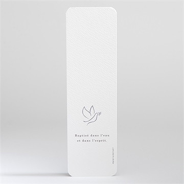 Signet baptême double photo élégant - Dos du signet